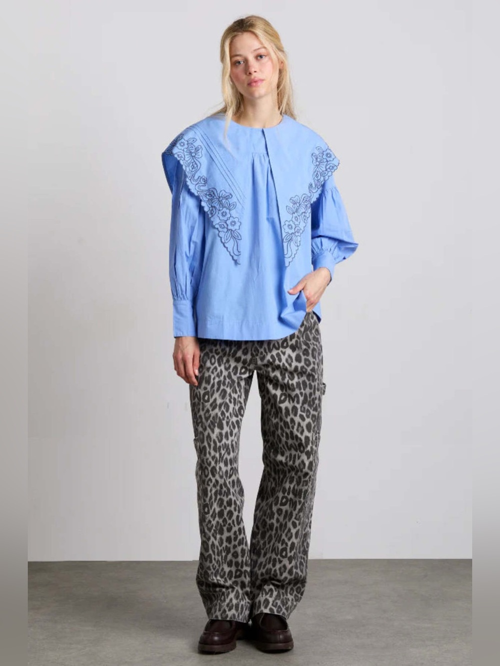 Damson Madder Candy Embroidered Collar Blouse - NWT